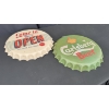 Image 1 : 2 METAL CARLSBERG BOTTLE CAPS SIGNS 16" DIA