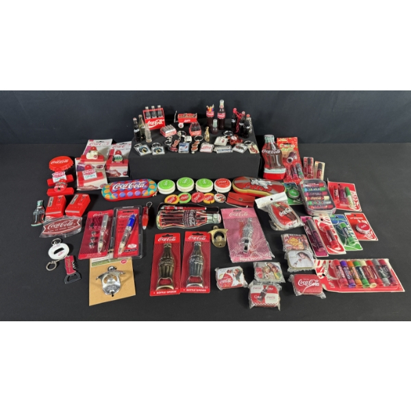 LARGE LOT OF COCA-COLA NOVELTY ITEMS - KEYCHAINS, BOTTE OPENERS, MAGNETS