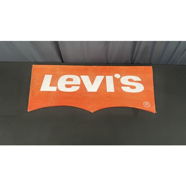 WOODEN LEVIS SIGN 40" X 18"