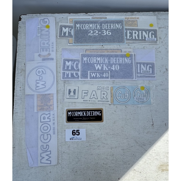 MCCORMICK-DEERING W-SERIES & CUB DECALS
