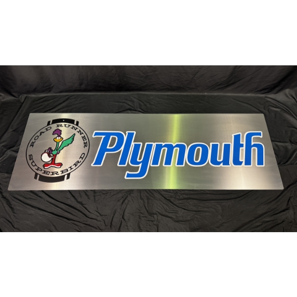 PLYMOUTH ROADRUNNER SUPERBIRD (BLUE) SIGN 6ft x 2ft