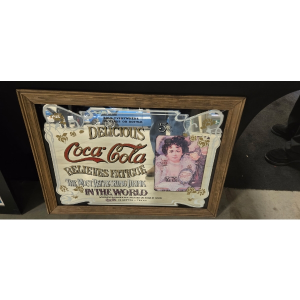 NO RESERVE ORIGINAL VINTAGE COCA-COLA SIGN 3FT x 2FT