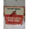 NO RESERVE FIRE CHIEF DOUBLE SIDED PAINTED METAL GAS PUMP TOPPER