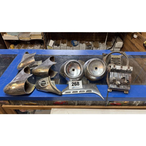 1957 Chev Light Bezels and Chrome Pieces