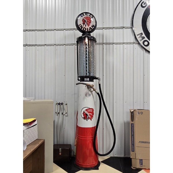 NO RESERVE RED INDIAN GAS PUMP