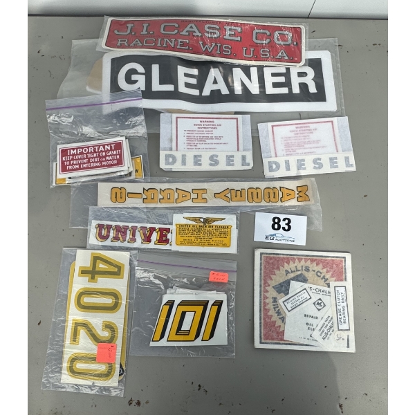 J.I. CASE, GLEANER, & DIESEL INSTRUCTION DECALS