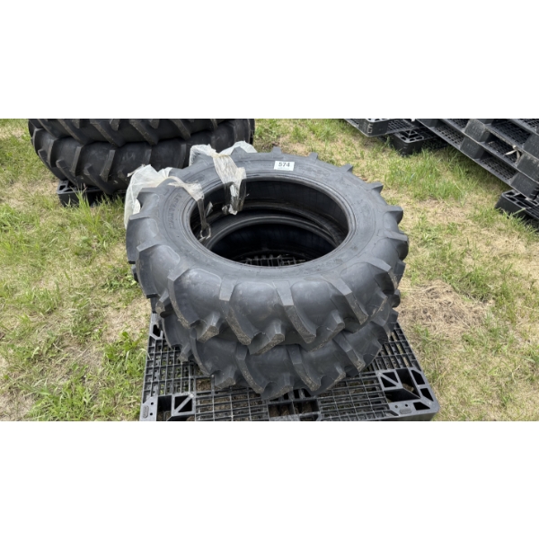 PAIR OF 11.2-24 R-1 REAR TRACTOR TIRES