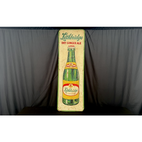 LETHBRIDGE DRY GINGER ALE METAL SIGN 17" x 53"
