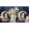 Image 3 : ASSORTED COLLECTIBLES (CERAMIC CLOCK, CARVED HORNS, CHERUBS)