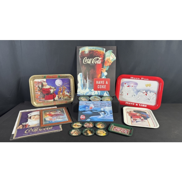 ASSORTED COCA-COLA CHRISTMAS TRAYS & PRINTS