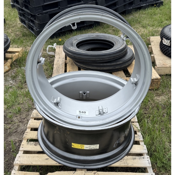 PAIR OF TITAN USA 28XW12 CLAMP-STYLE TRACTOR RIMS