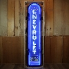 Image 1 : NO RESERVE CHEVROLET VERTICAL NEON SIGN IN STEEL CAN