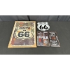 Image 1 : ROUTE 66 SIGNS INCLUDES CANVAS PRINT AND LICENSE PLATE