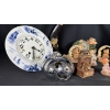 Image 5 : ASSORTED COLLECTIBLES (CERAMIC CLOCK, CARVED HORNS, CHERUBS)