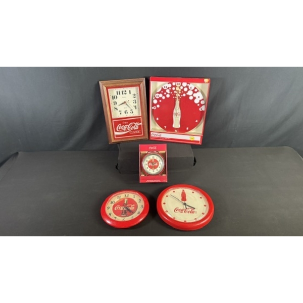COCA-COLA WALL CLOCKS INCLUDING BOXED BUBBLE CLOCK