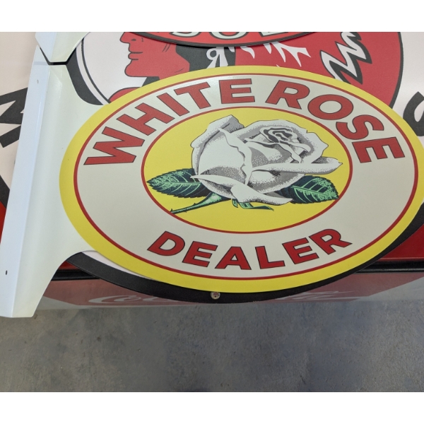 NO RESERVE WHITE ROSE DEALER FLANGE SIGN