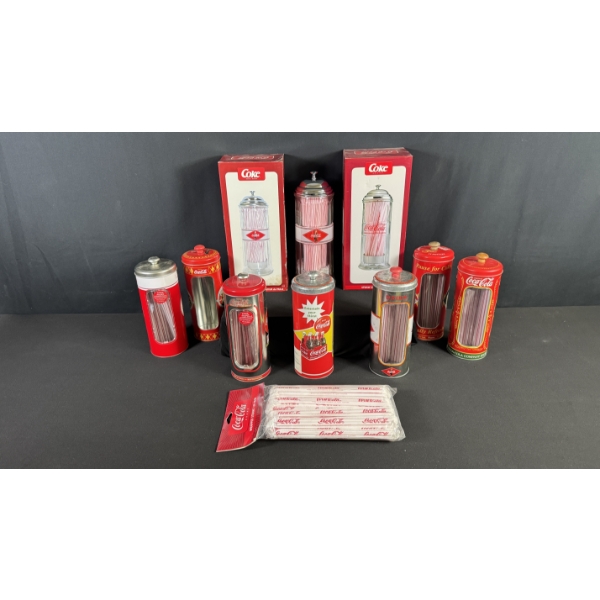 ASSORTED COCA-COLA STRAW DISPENSER COLLECTION
