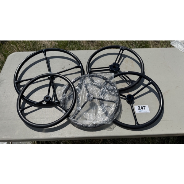 ASSORTED VINTAGE TRACTOR STEERING WHEELS