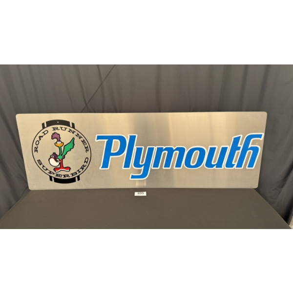 NO RESERVE ROADRUNNER SUPERBIRD PLYMOUTH SIGN 6FT X 2FT