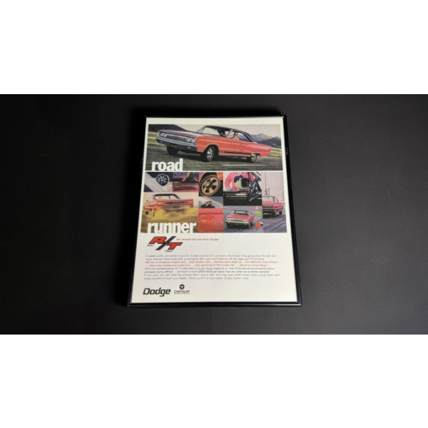 DODGE CORONET R/T ROAD RUNNER FRAMED POSTER 18" x 13.5"