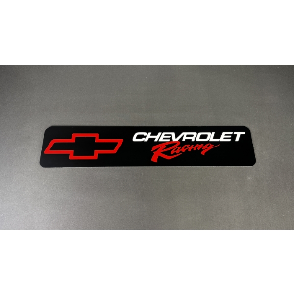 CHEVROLET RACING (BLACK) SIGN 28" x 6"