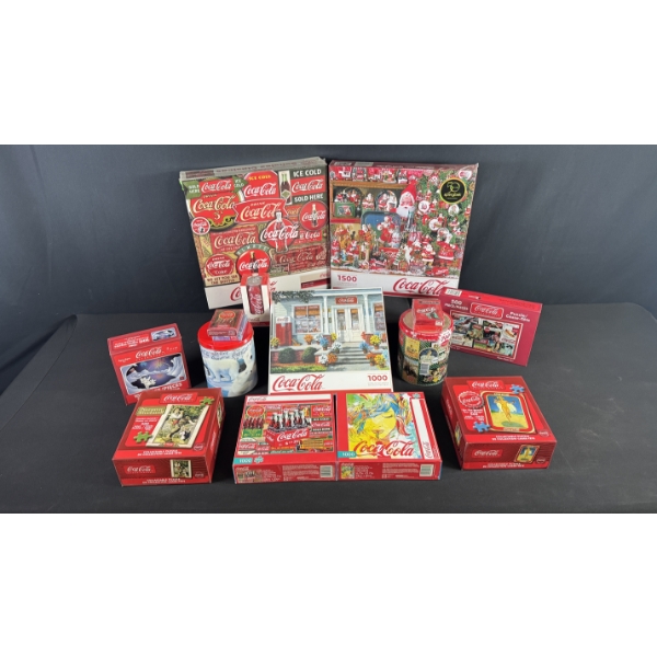 ASSORTED COCA-COLA PUZZLES & PLAYING CARDS