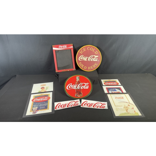 VARIOUS COCA-COLA WALL SIGNS & ADVERTISING PRINTS