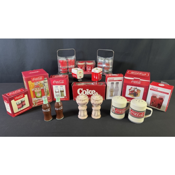 ASSORTED COCA-COLA SALT & PEPPER SHAKER COLLECTION