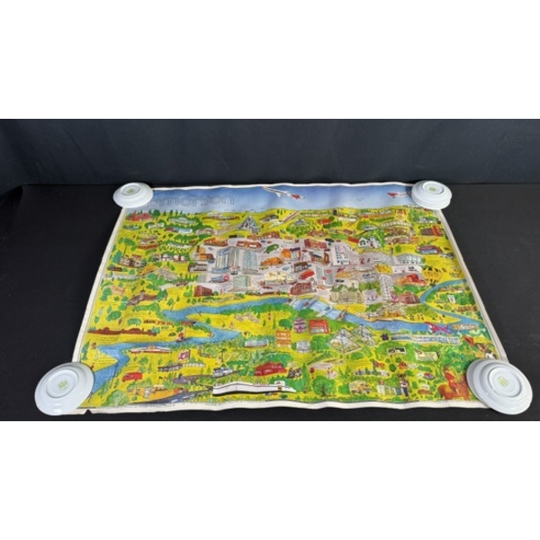 LARGE ILLUSTRATED POSTER OF EDMONTON CIRCA 1981
