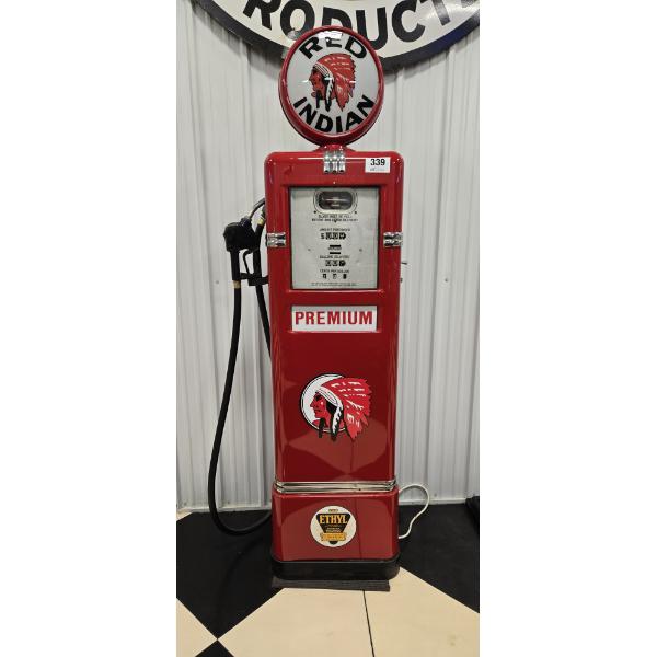 NO RESERVE RED INDIAN GAS PUMP
