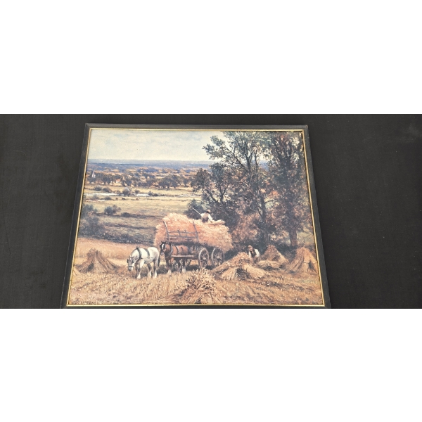 FRAMED PRINT OF THE GLEANING FIELD BY GEORGE CLAUSEN 20" by 16"