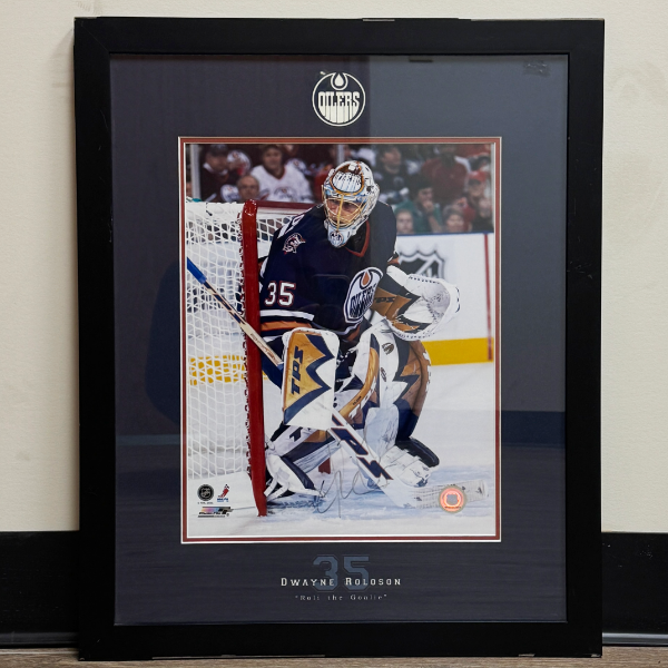 DWAYNE ROLOSON EDMONTON OILERS FRAMED PHOTO