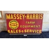 Image 1 : LARGE MASSEY-HARRIS TIN DEALER SIGN