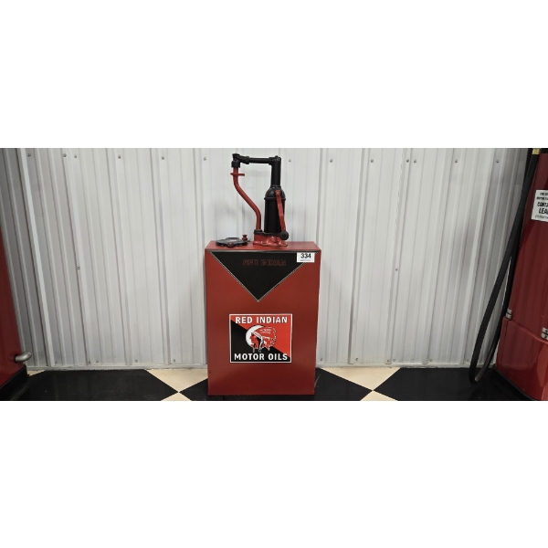 NO RESERVE RED INDIAN MOTOR OILS PUMP 