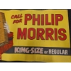 Image 3 : 1940s PHILIP MORRIS CANVAS TOBACCO ADVERTISING SIGN - EXTREMELY RARE