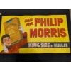 Image 1 : 1940s PHILIP MORRIS CANVAS TOBACCO ADVERTISING SIGN - EXTREMELY RARE