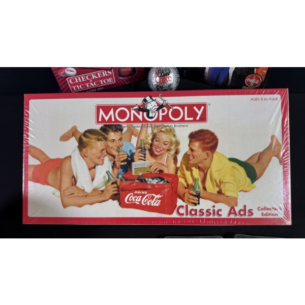 COCA-COLA GAME COLLECTION - MONOPOLY, NASCAR, PLAYING CARDS
