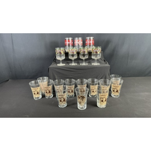 COCA-COLA VINTAGE AD SERIES & STAINED GLASS SETS