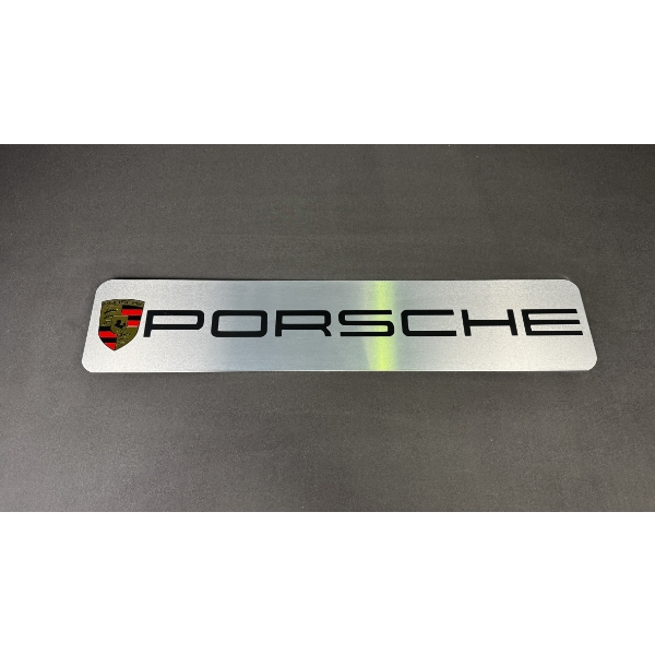 PORSCHE (SILVER) SIGN 28" x 6"