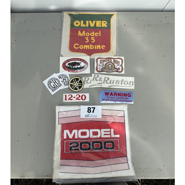 MODEL 2000, OLIVER COMBINE & PROMOTIONAL GRAPHICS DECALS