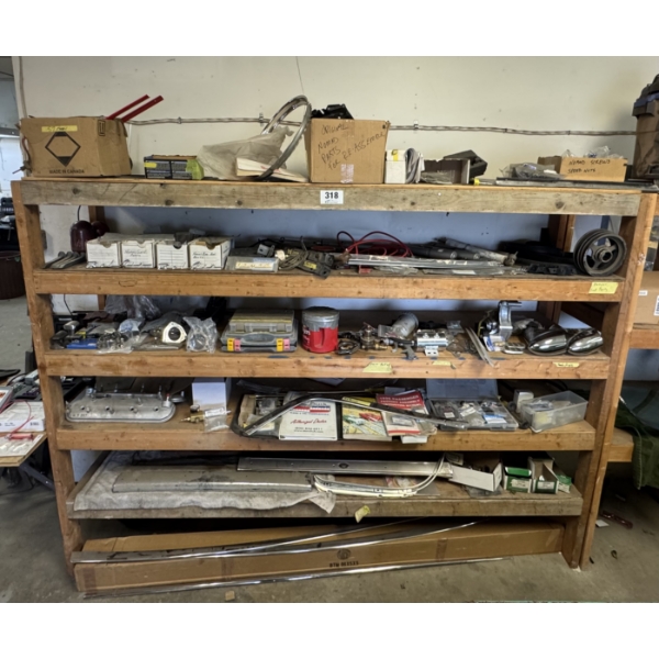 Huge Shelf of Auto Parts includes 1957 Nomad Parts