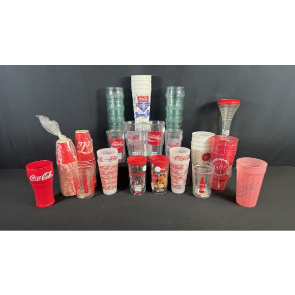 COCA-COLA DRINKWARE COLLECTION - MIXED CUPS, GLASSES & TUMBLERS
