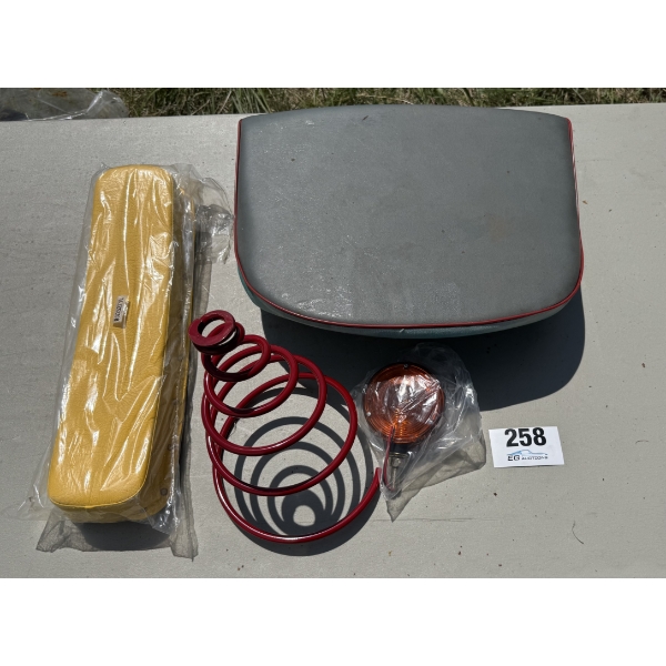 ASSORTED SEAT CUSHIONS, SPRING AND LIGHT ASSEMBLY