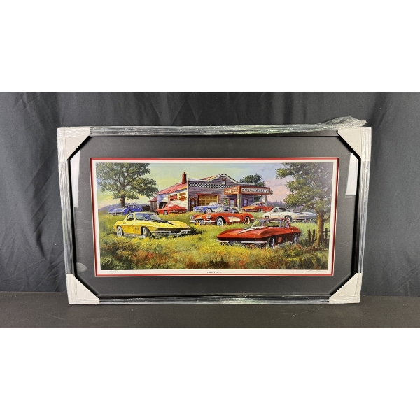 DALE KLEE "COUNTRY VETTES" LIMITED EDITION FRAMED PRINT (652/750) 22.5" X 38"