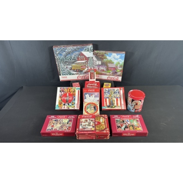 ASSORTED COCA-COLA PUZZLES & PLAYING CARDS