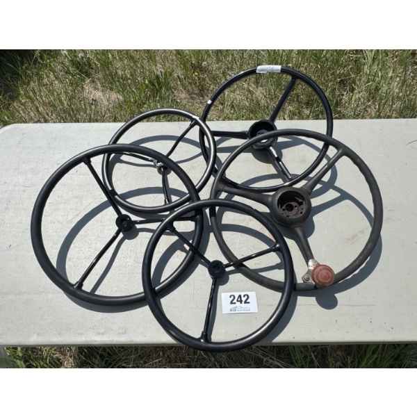 ASSORTED VINTAGE TRACTOR STEERING WHEELS