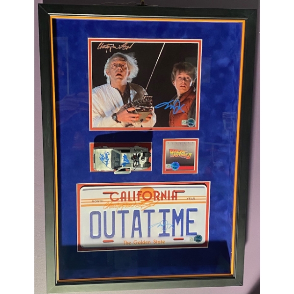 AUTOGRAPHED BACK TO THE FUTURE SHADOW BOX WITH COA