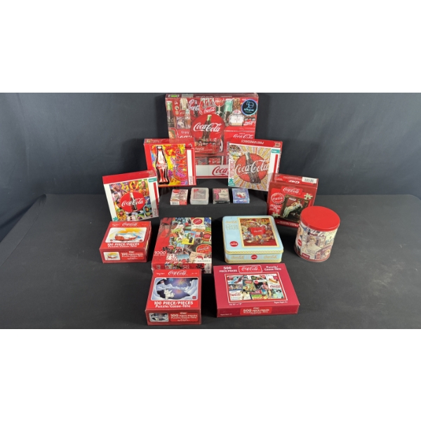 VARIOUS COCA-COLA PUZZLES & PLAYING CARDS