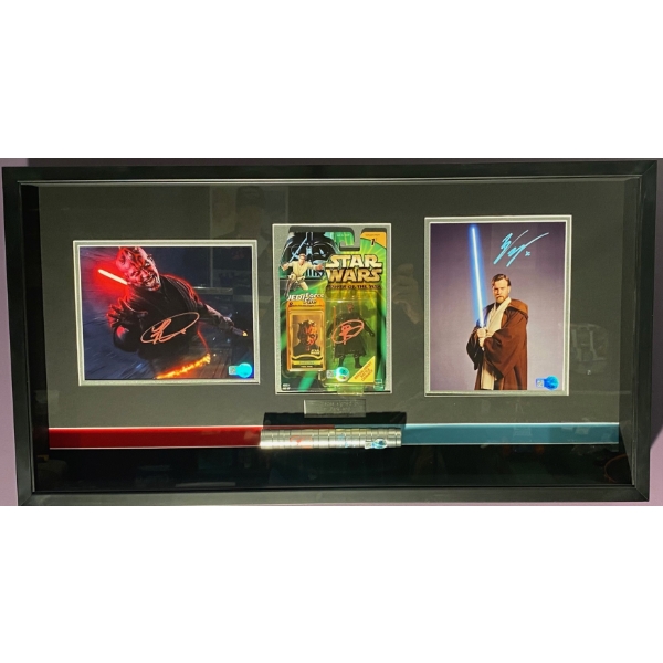 AUTOGRAPHED STAR WARS SHADOW BOX WITH COA