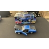 Image 1 : MUSCLE MACHINES 1:18 SCALE '00 PT CRUISER DIECAST & BLUE '69 FORD MUSTANG DIECAST